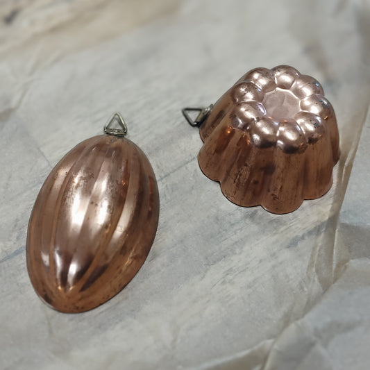 Pair of vintage copper patisserie molds