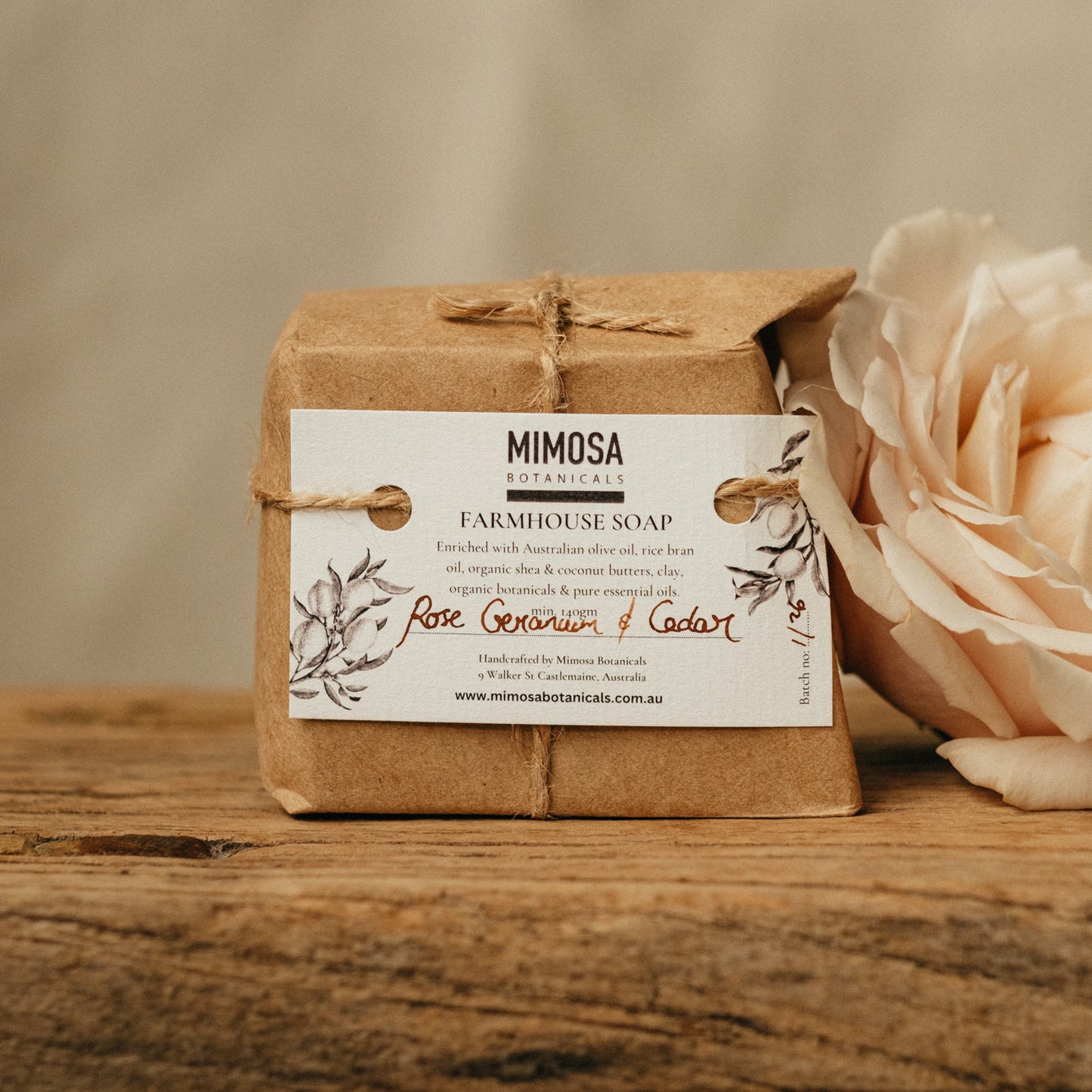 Farmhouse Soap - Rose Geranium & Cedarwood